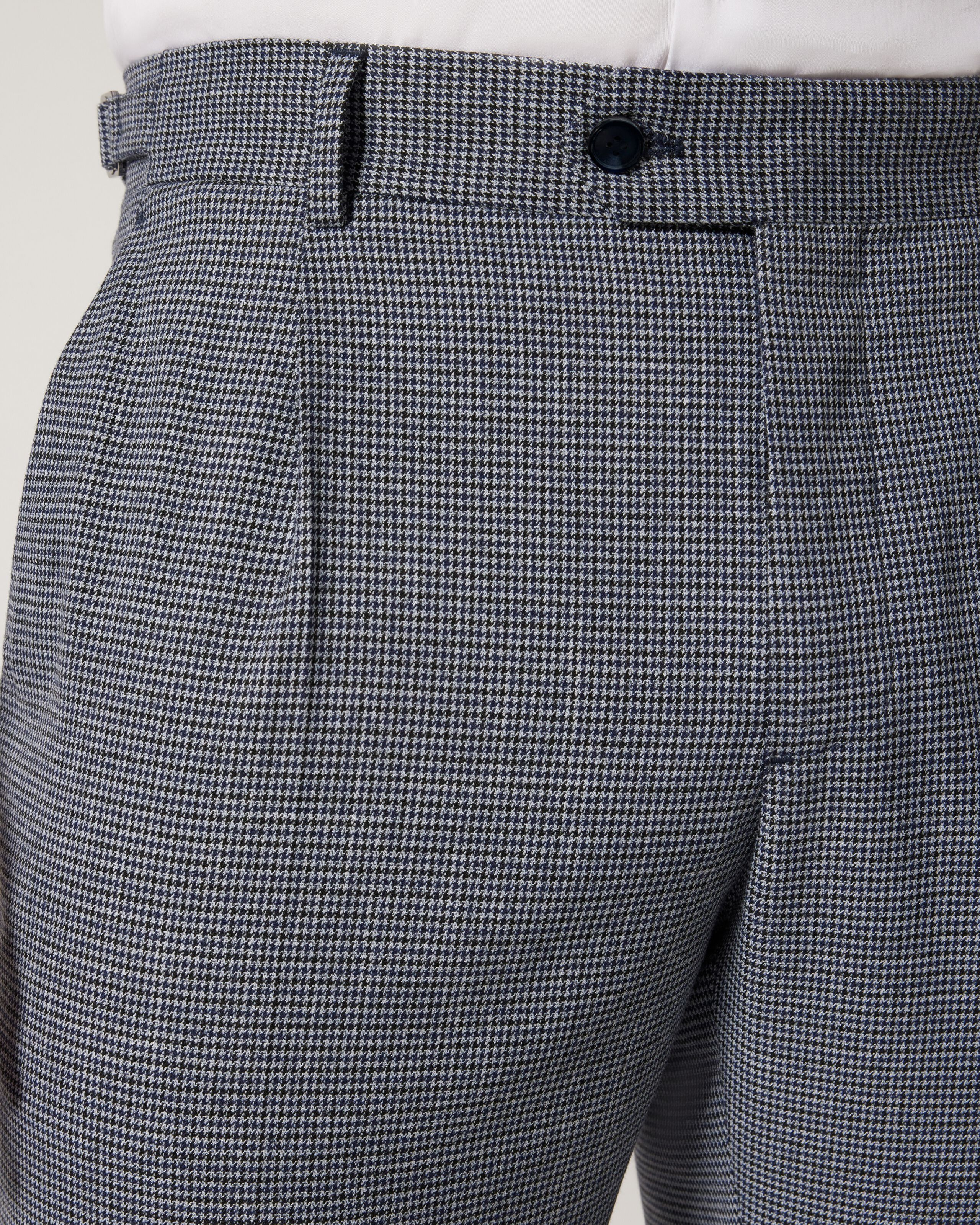 Grey houndstooth plaid slim tapered pant discount